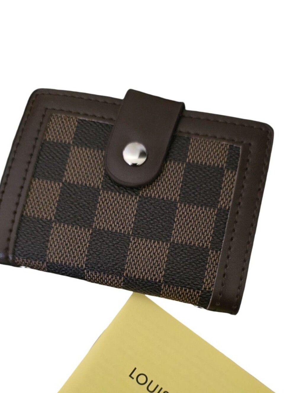 Louis Vuitton Dark Brown Damier Canvas Card Case with Snap